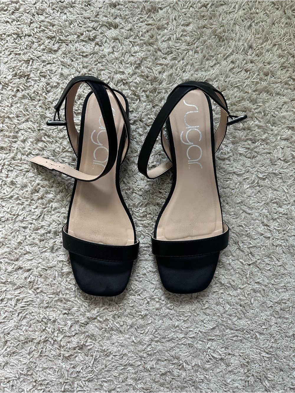 Sugar Black Heeled Sandals